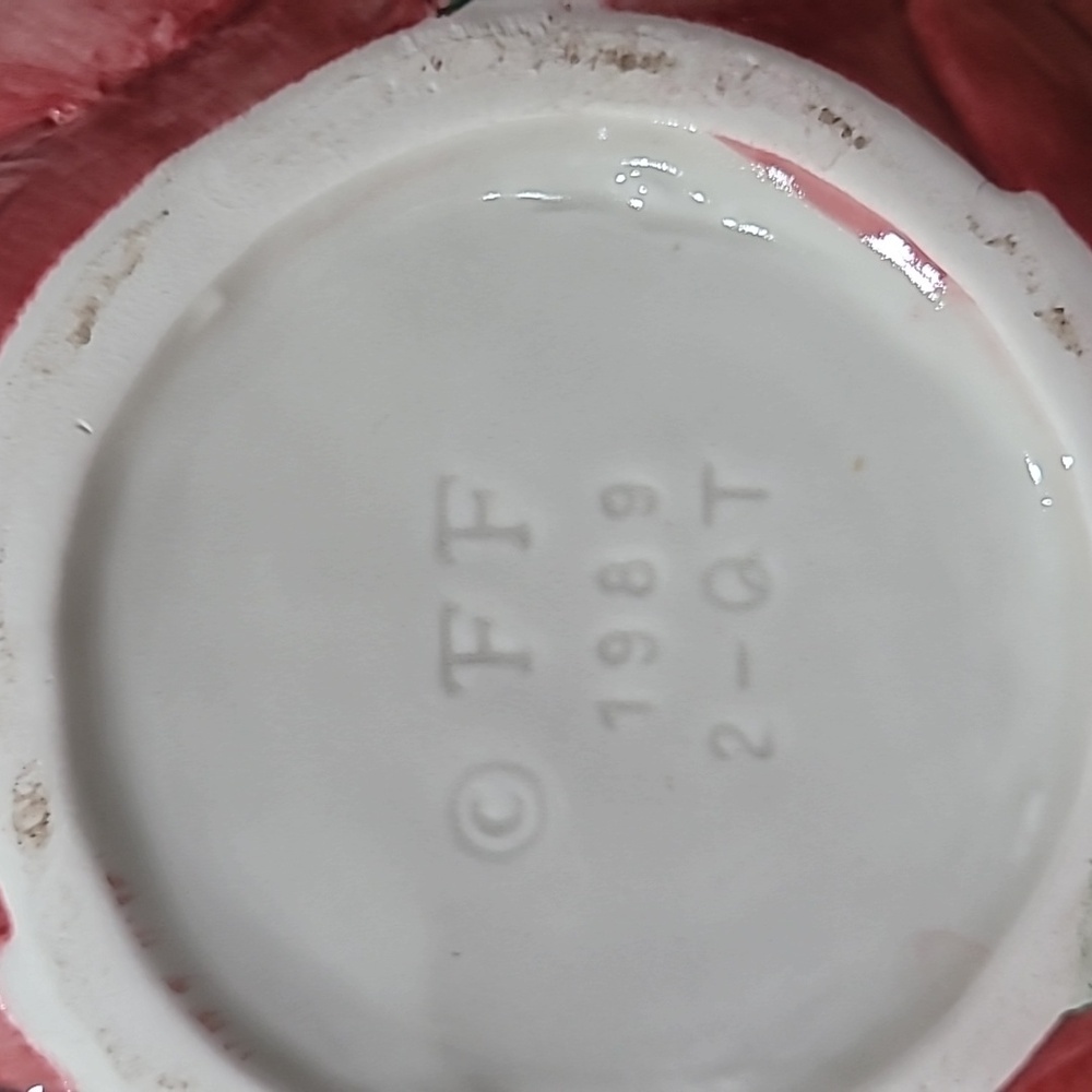Fitz and Floyd Red Apple Ceramic Pitcher and Plate - Picture 2 of 5